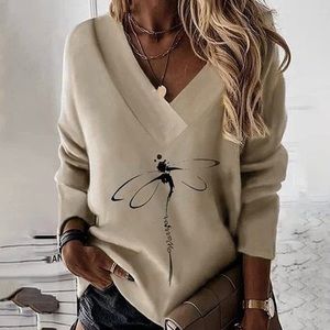 New C.O.Z.Y Long Sleeve V-Neck Top